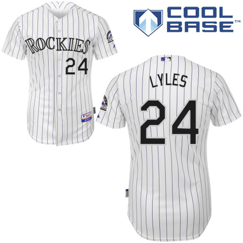 Jordan Lyles #24 MLB Jersey-Colorado Rockies Men's Authentic Home White Cool Base Baseball Jersey